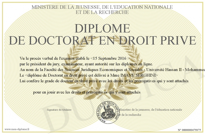 diplome de doctorat